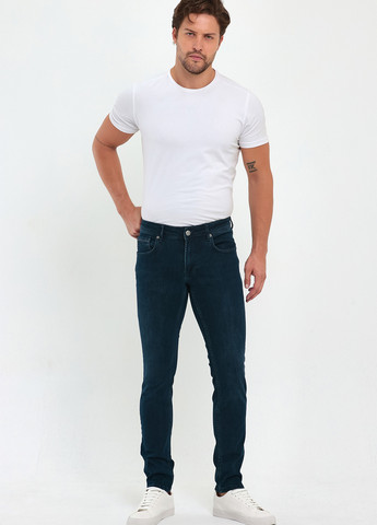 Темно-синие демисезонные слим джинсы Trend Collection