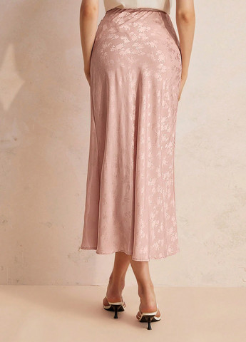 Светло-розовая кэжуал, вечерний однотонная юбка SHEIN