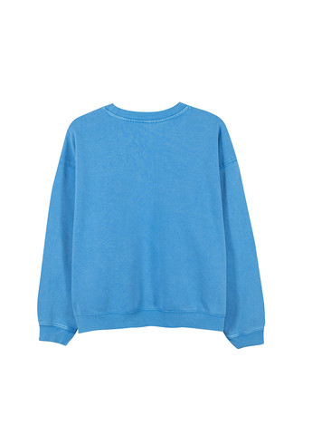 Свитшот H&M - Свободный крой надпись голубой кэжуал трикотаж, хлопок - (266041819)