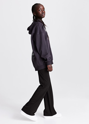 Черные кэжуал демисезонные клеш брюки H&M