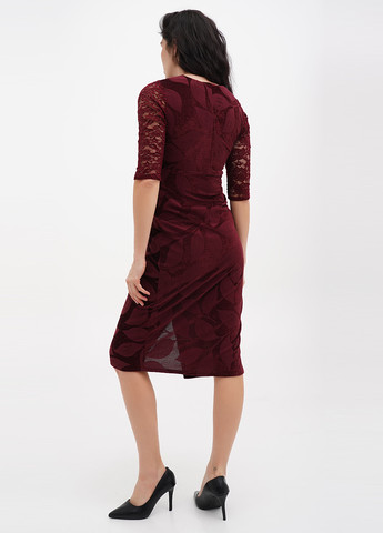 Бордова коктейльна сукня на запах Babylon однотонна