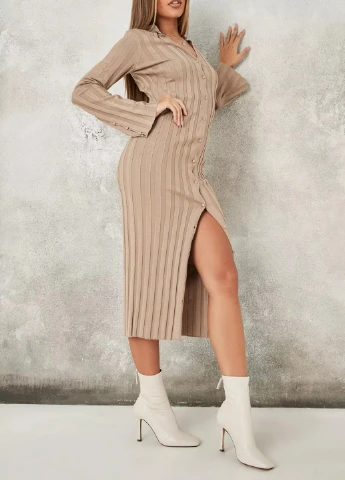 Бежева кежуал плаття, сукня Missguided однотонна