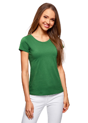 Зеленая летняя футболка Oodji
