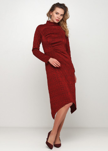 Красное кэжуал платье клеш luxury by new denmark с цветочным принтом