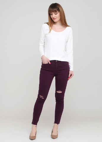 Сливовые джинсовые демисезонные зауженные брюки Francesca's
