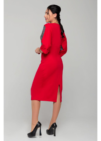 Красное кэжуал платье -red а-силуэт Alpama однотонное
