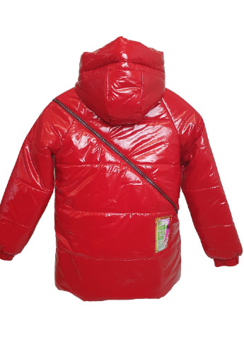 Яскраво-червона демісезонна куртка No Brand Змейка Д