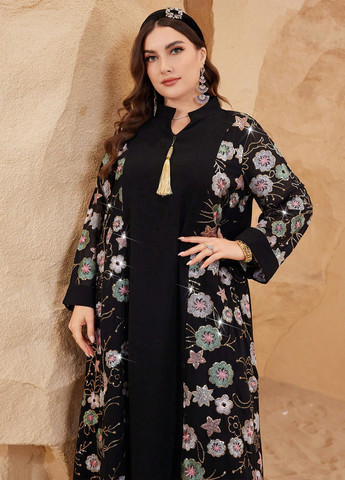 Чорна кежуал сукня а-силует SHEIN однотонна