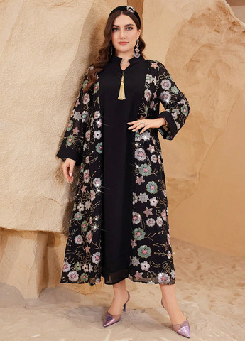 Чорна кежуал сукня а-силует SHEIN однотонна