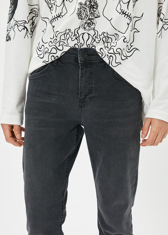 Графитовые демисезонные скинни джинсы KOTON