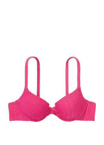 Розовый летний купальник (бюстгальтер, трусики) балконет Victoria's Secret