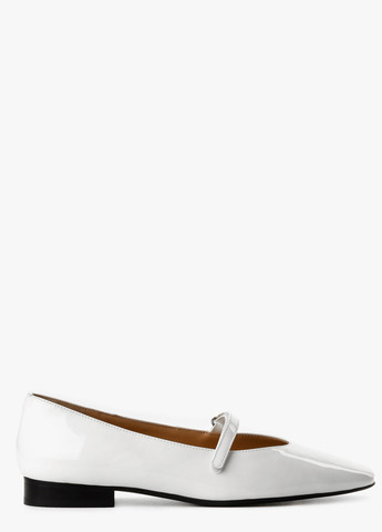 Жіночі балетки Le'BERDES | білі однотонні лаковані натуральна шкіра (293152916)