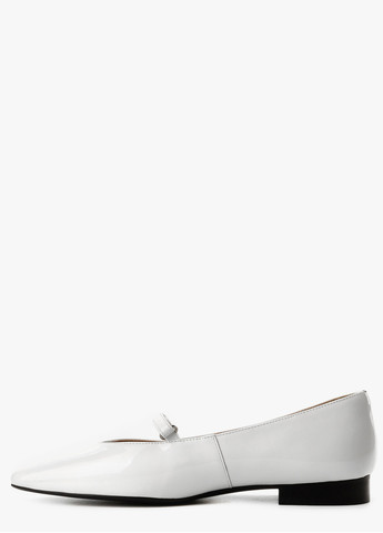 Жіночі балетки Le'BERDES | білі однотонні лаковані натуральна шкіра (293152916)