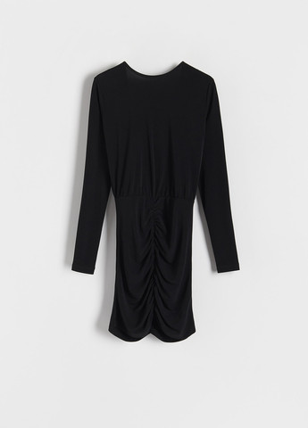 Черное кэжуал платье с открытой спиной Reserved однотонное