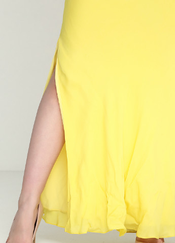 Лимонное коктейльное платье Ralph Lauren однотонное