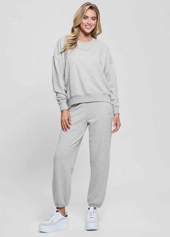 Сірий світшот Guess однотонний стрази (367035448)