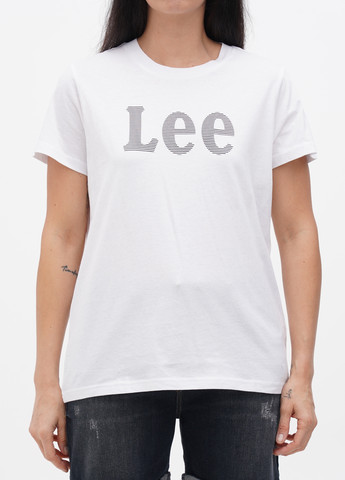 Белая летняя футболка Lee