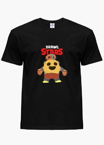 Чорна демісезонна футболка дитяча спайк бравл старс (spike brawl stars) (9224-1005) MobiPrint