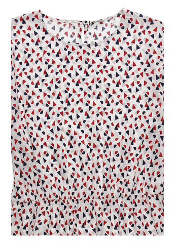 Белое кэжуал платье Seidensticker с геометрическим узором