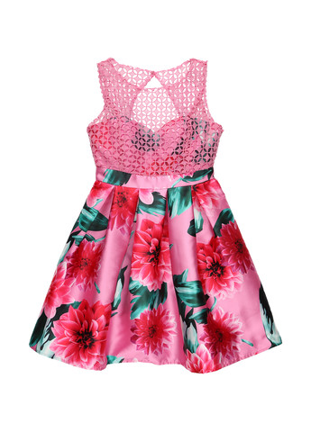 Розовое праздничный платье колокол Apart с цветочным принтом