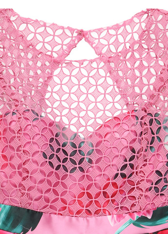 Розовое праздничный платье колокол Apart с цветочным принтом