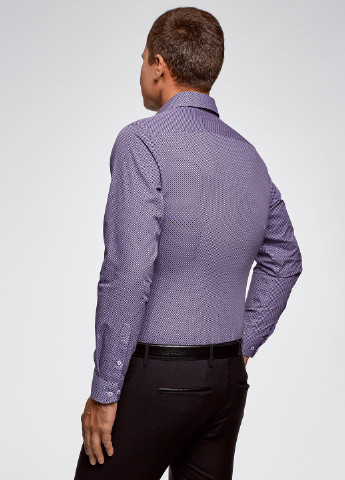 Фиолетовая кэжуал рубашка с геометрическим узором Oodji