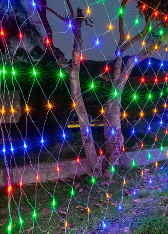 Новогодняя праздничная гирлянда сетка 240 Led прозрачный провод 3х0,8 м (473556-Prob) Разноцветная Unbranded (255273312)