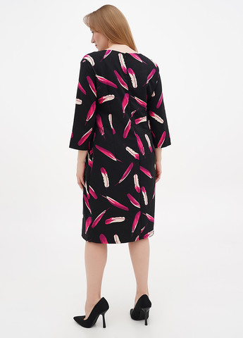 Черное кэжуал платье а-силуэт Sassofono с рисунком