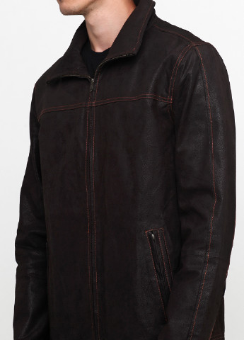 Темно-коричнева демісезонна куртка шкіряна Mustang