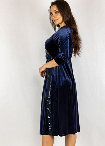 Темно-синее вечернее платье Time of Style однотонное