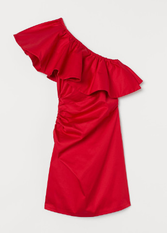 Красное вечернее платье H&M однотонное