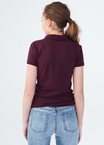 Бордовая женская футболка-поло Aeropostale однотонная