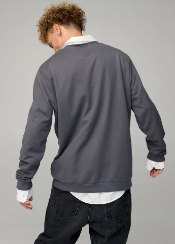 Темно-серый свитшот мужской oversize /no flis/ YAPPI (252259342)