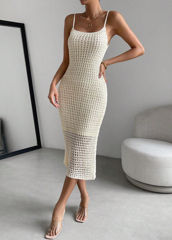 Молочна кежуал сукня силуетна SHEIN однотонна