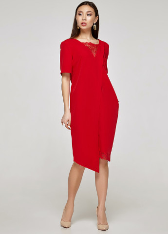 Красное кэжуал платье Solh однотонное