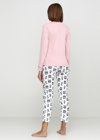 Світло-рожевий демісезонний комплект утепленный (лонгслив, брюки) Fawn Pijama