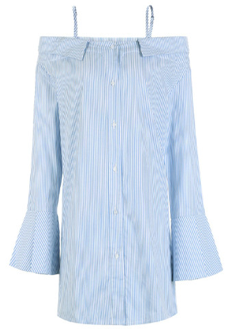 Блакитний літній комплект (сарафан, блуза) Only