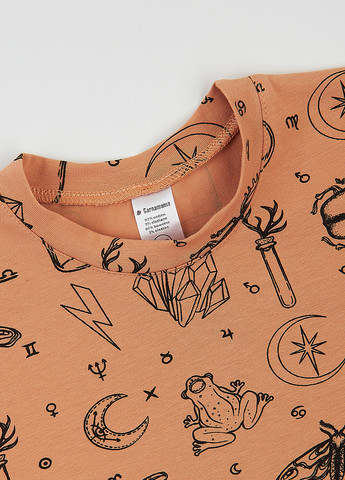 Коричневая летняя футболка Garnamama