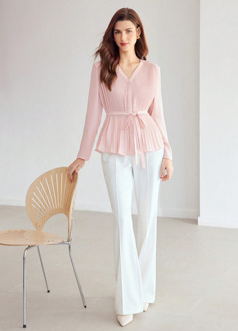 Светло-розовая блуза SHEIN