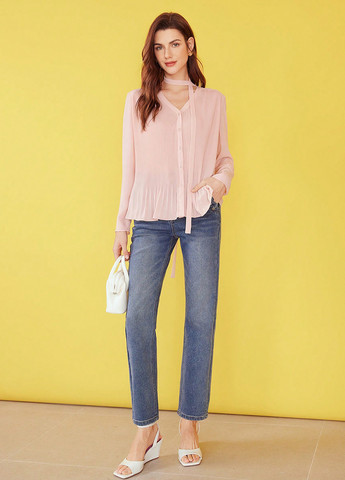 Светло-розовая блуза SHEIN