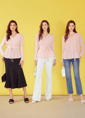 Светло-розовая блуза SHEIN