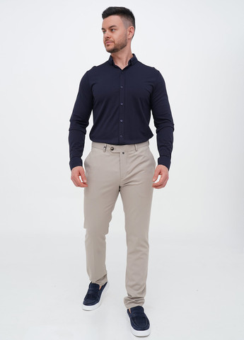 Темно-синяя кэжуал, классическая рубашка однотонная Trend Collection