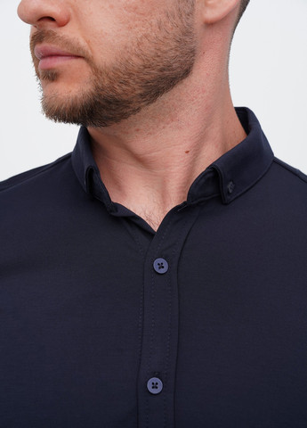 Темно-синяя кэжуал, классическая рубашка однотонная Trend Collection