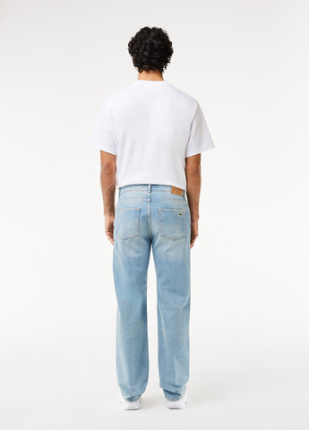 Голубые демисезонные прямые джинсы Lacoste