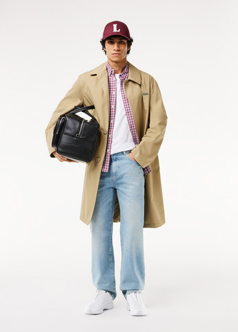 Голубые демисезонные прямые джинсы Lacoste