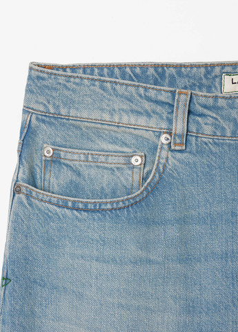 Голубые демисезонные прямые джинсы Lacoste