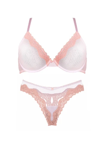 Персиковий демісезонний комплект (бюстгальтер, трусики) Victoria's Secret