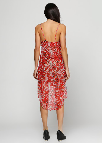 Красное кэжуал платье Maidoma с абстрактным узором