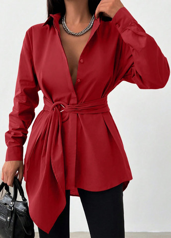 Бордовая блуза SHEIN