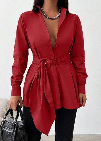 Бордовая блуза SHEIN